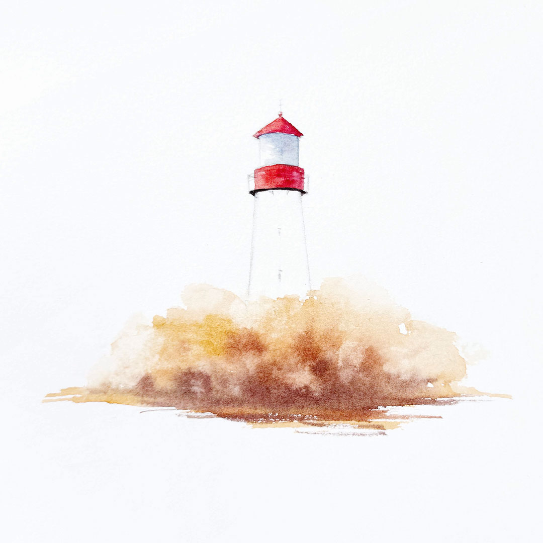 Schritt 5 Anleitung "Watercolor Leuchtturm" aus dem Buch "Watercolor Wow" von Anna Malek, auch bekannt als @milouna_art