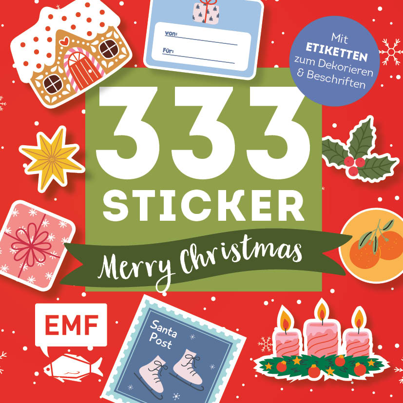 333 Sticker – Merry Christmas: Geschenk-Etiketten und Aufkleber mit beschreibbarer Oberfläche