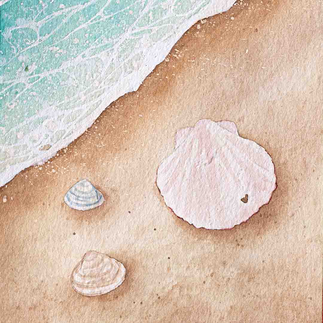 Schritt 6 DIY-Anleitung "Strand der Muscheln" aus dem Buch "Salty Watercolor – Sommer, Sonne, Meer" von Manuela Gaß