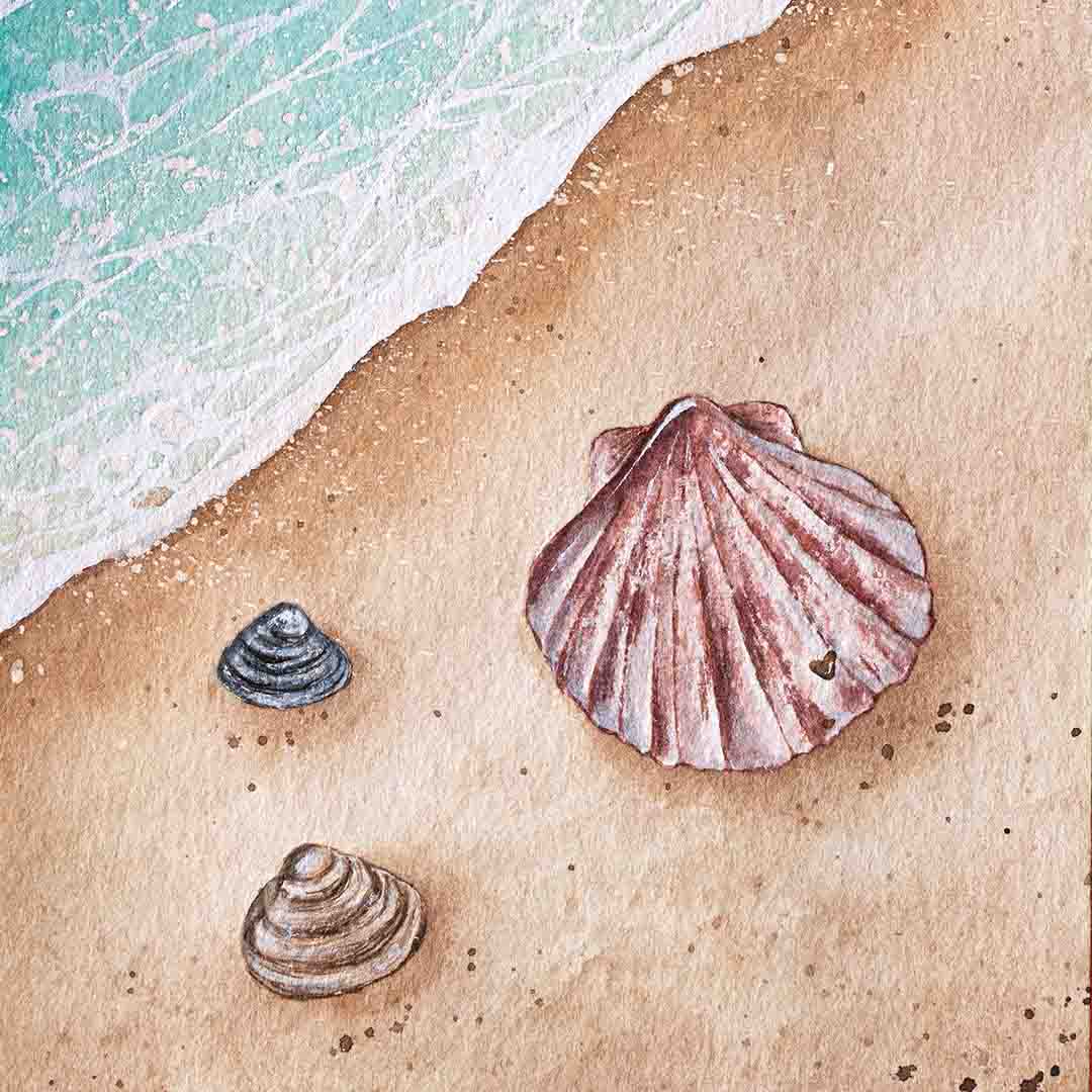 Schritt 7 DIY-Anleitung "Strand der Muscheln" aus dem Buch "Salty Watercolor – Sommer, Sonne, Meer" von Manuela Gaß