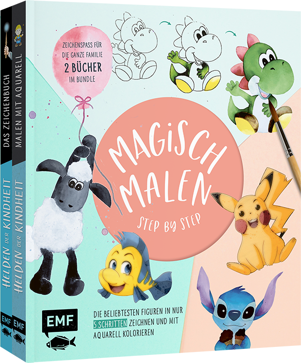 Magisch malen Step by Step – Die beliebtesten Figuren aus TV und Kino in nur 5 Schritten zeichnen und mit Aquarell kolorieren