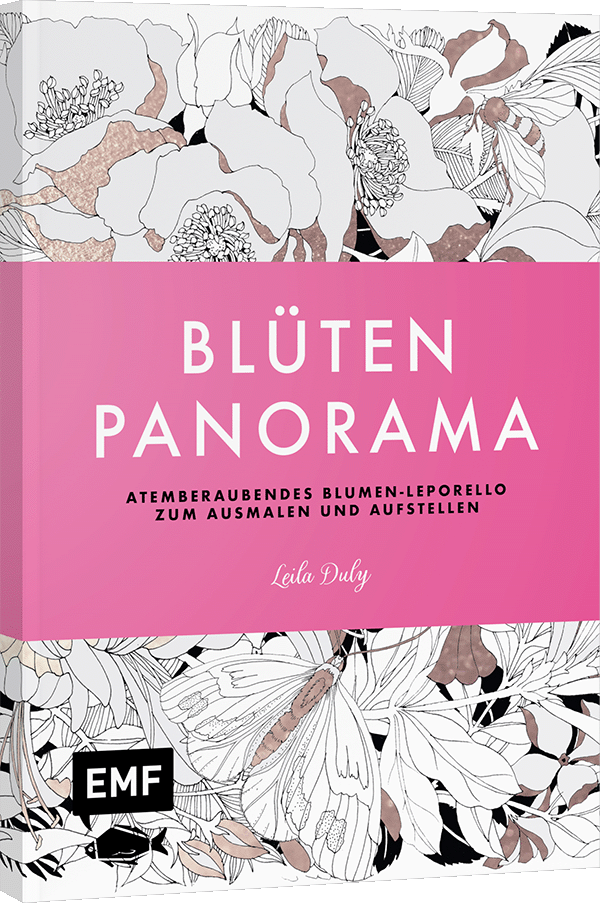 Blüten-Panorama | Atemberaubendes Blumen-Leporello zum Ausmalen und Aufstellen