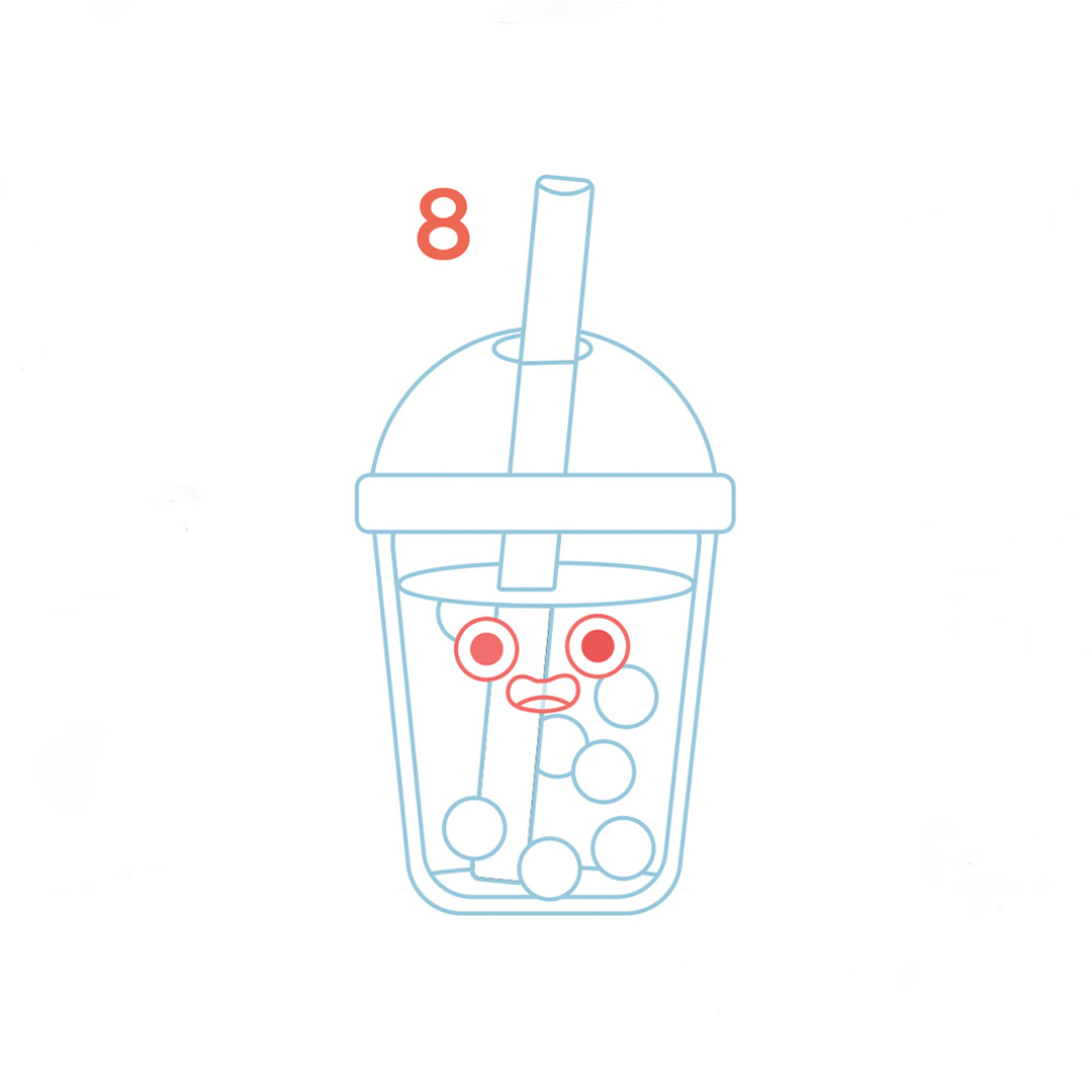 Schritt 8 Anleitung "Bubble Tea malen" aus dem Buch "Die Kawaii-Zeichenschule – Super süß zeichnen" von Leon Römer