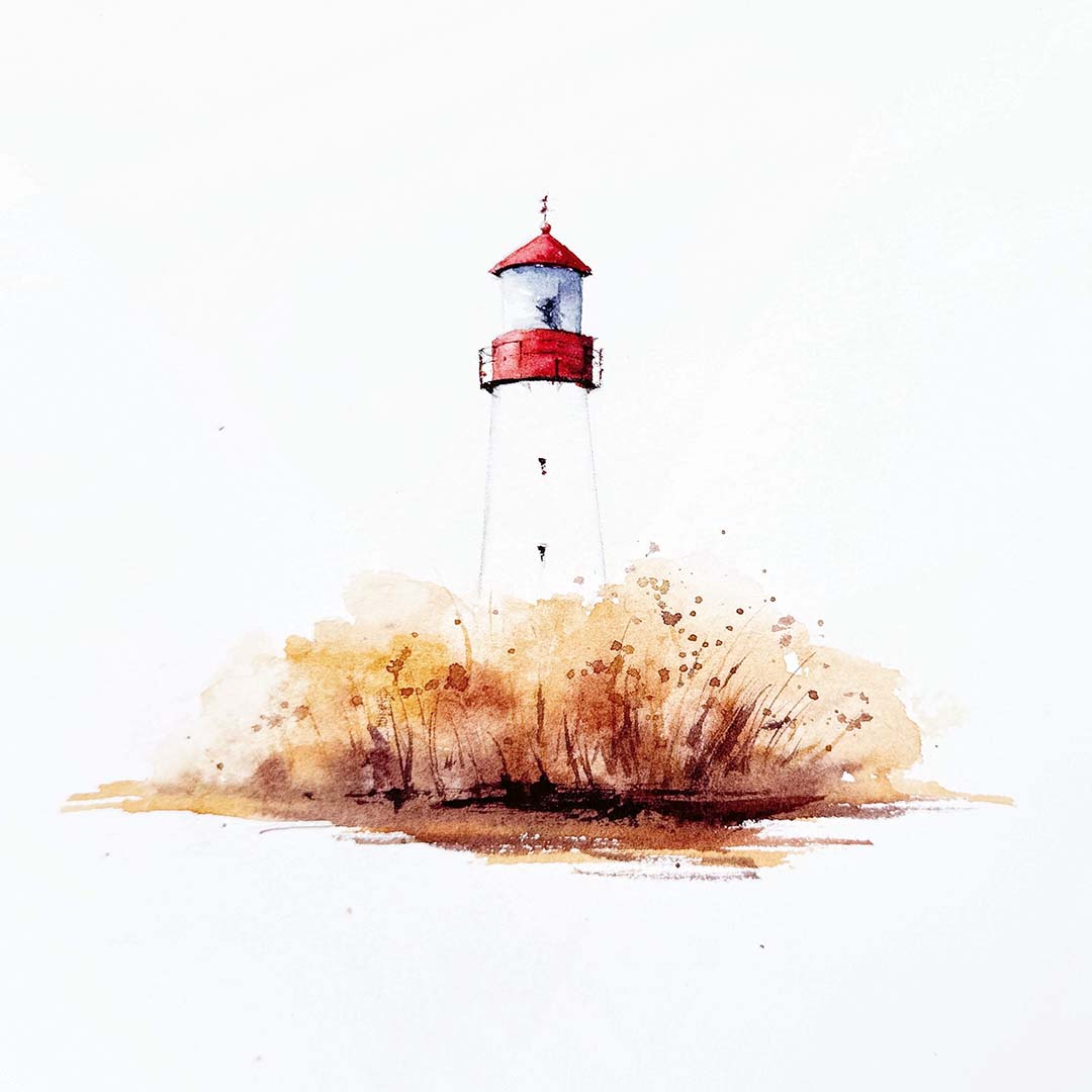 Schritt 7 Anleitung "Watercolor Leuchtturm" aus dem Buch "Watercolor Wow" von Anna Malek, auch bekannt als @milouna_art