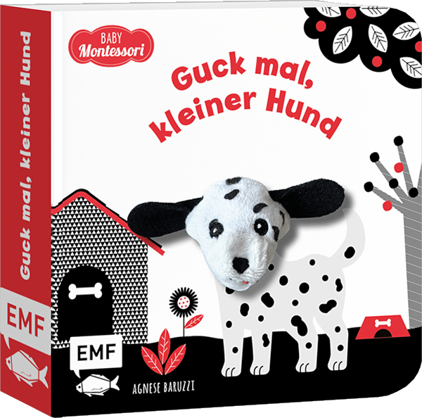 Kontrastbuch für Babys mit Fingerpuppe: Guck mal, kleiner Hund