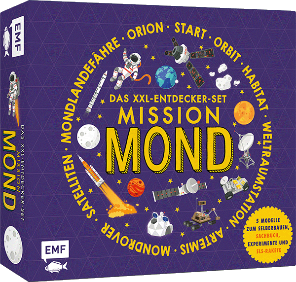Das XXL-Entdecker-Set – Mission Mond: 5 Modelle zum Selberbauen, Sachbuch, Experimente und Rakete