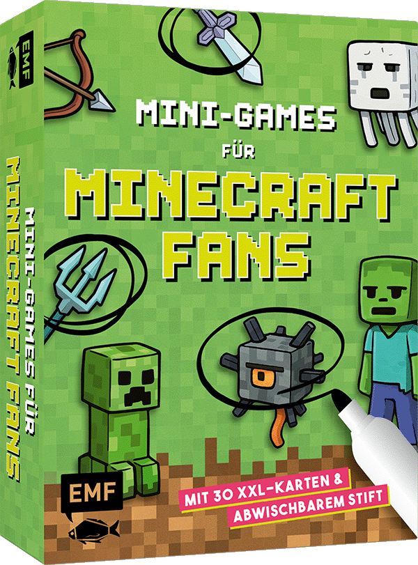 Kartenspiel: Mini-Games für Minecraft-Fans – mit abwischbarem Stift
