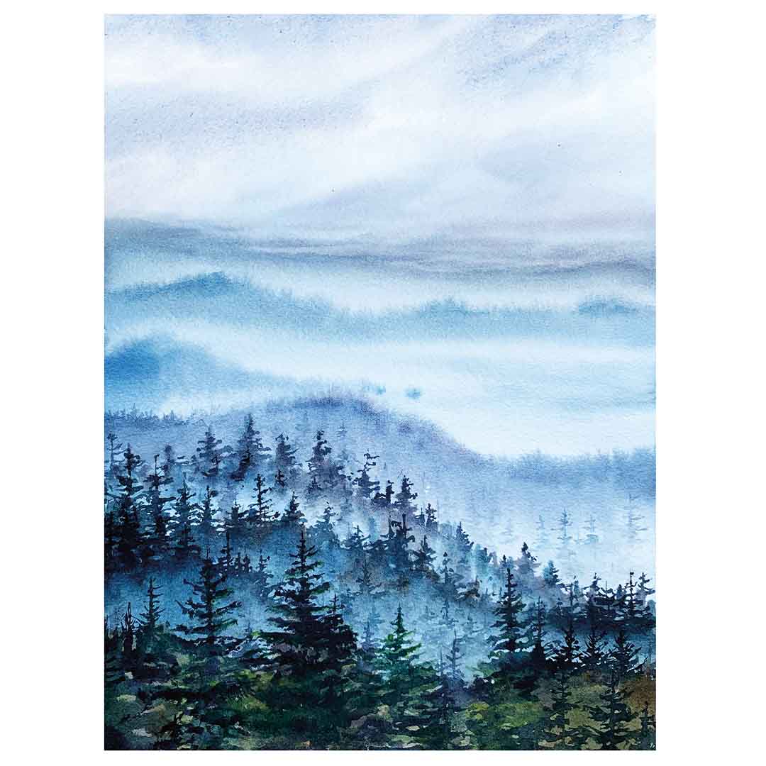 DIY-Anleitung "Berge im Nebel" aus dem Buch "Die Kunst der Aquarellmalerei – das Grundlagenwerk" von Rabiyat Alieva