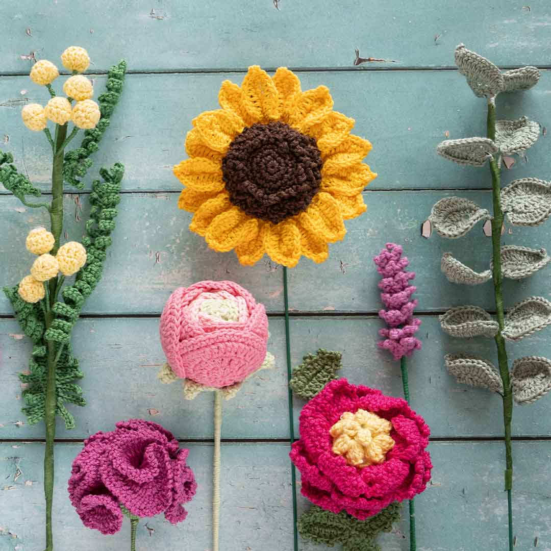 Sonnenblume häkeln DIY-Anleitung "Sonnenblume häkeln" aus dem Buch "Mein bunter Häkelgarten" von Yvonne Rapp