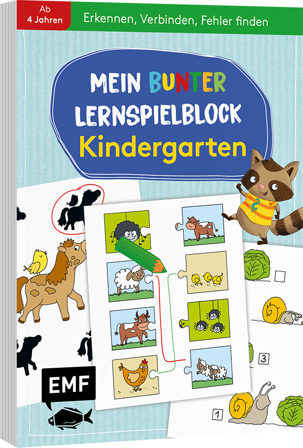 Mein bunter Lernspielblock – Kindergarten: Erkennen, Verbinden, Fehler finden