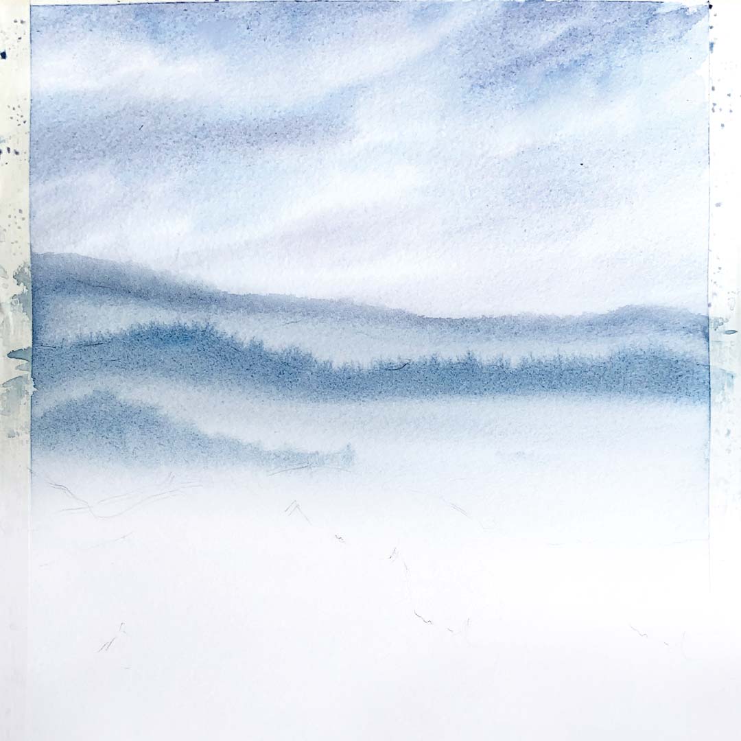 Schritt 3 Anleitung "Berge im Nebel" aus dem Buch "Die Kunst der Aquarellmalerei – das Grundlagenwerk" von Rabiyat Alieva