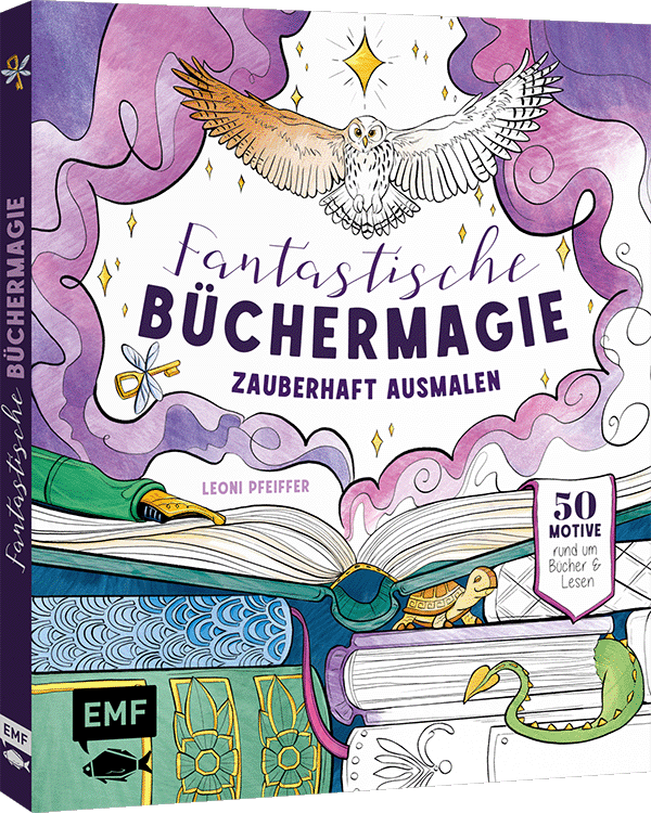 Fantastische Büchermagie – Zauberhafte Lesewelten zum Ausmalen