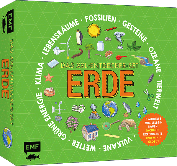 Das XXL-Entdecker-Set – Erde: 6 Modelle zum Selberbauen, Sachbuch, Experimente und Mini-Globus 