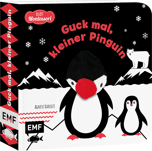 Kontrastbuch für Babys mit Fingerpuppe: Guck mal, kleiner Pinguin