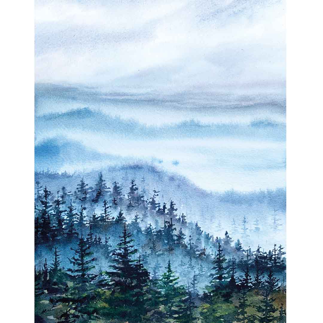 Schritt 8 Anleitung "Berge im Nebel" aus dem Buch "Die Kunst der Aquarellmalerei – das Grundlagenwerk" von Rabiyat Alieva
