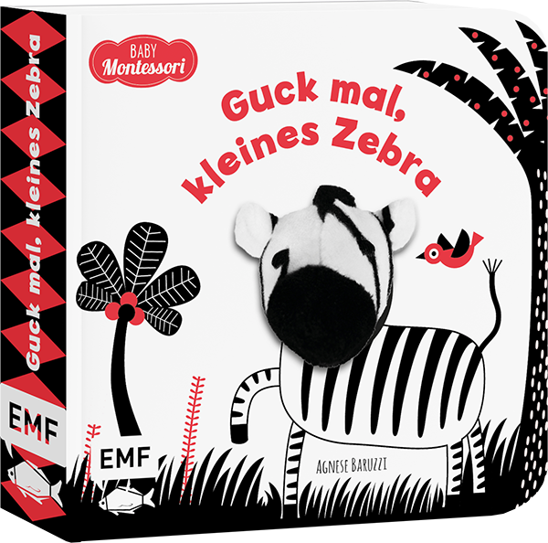 Kontrastbuch für Babys mit Fingerpuppe: Guck mal, kleines Zebra