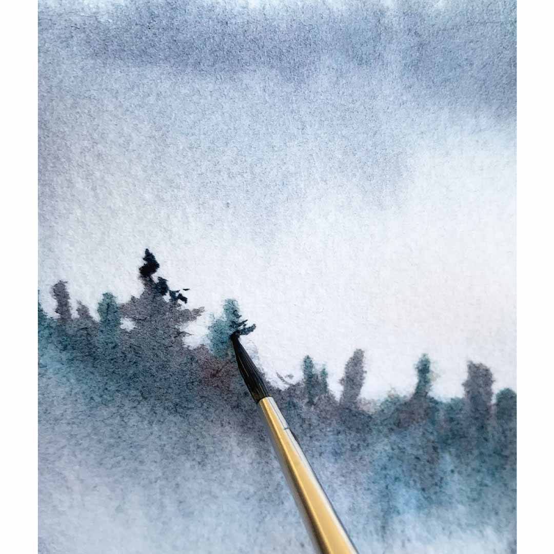 Schritt 5 Anleitung "Berge im Nebel" aus dem Buch "Die Kunst der Aquarellmalerei – das Grundlagenwerk" von Rabiyat Alieva