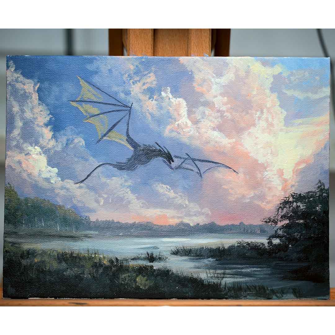 Schritt 8 Anleitung "Fliegender Drache" aus dem Buch "Die Kunst der Acrylmalerei" von Raffaela Lerch