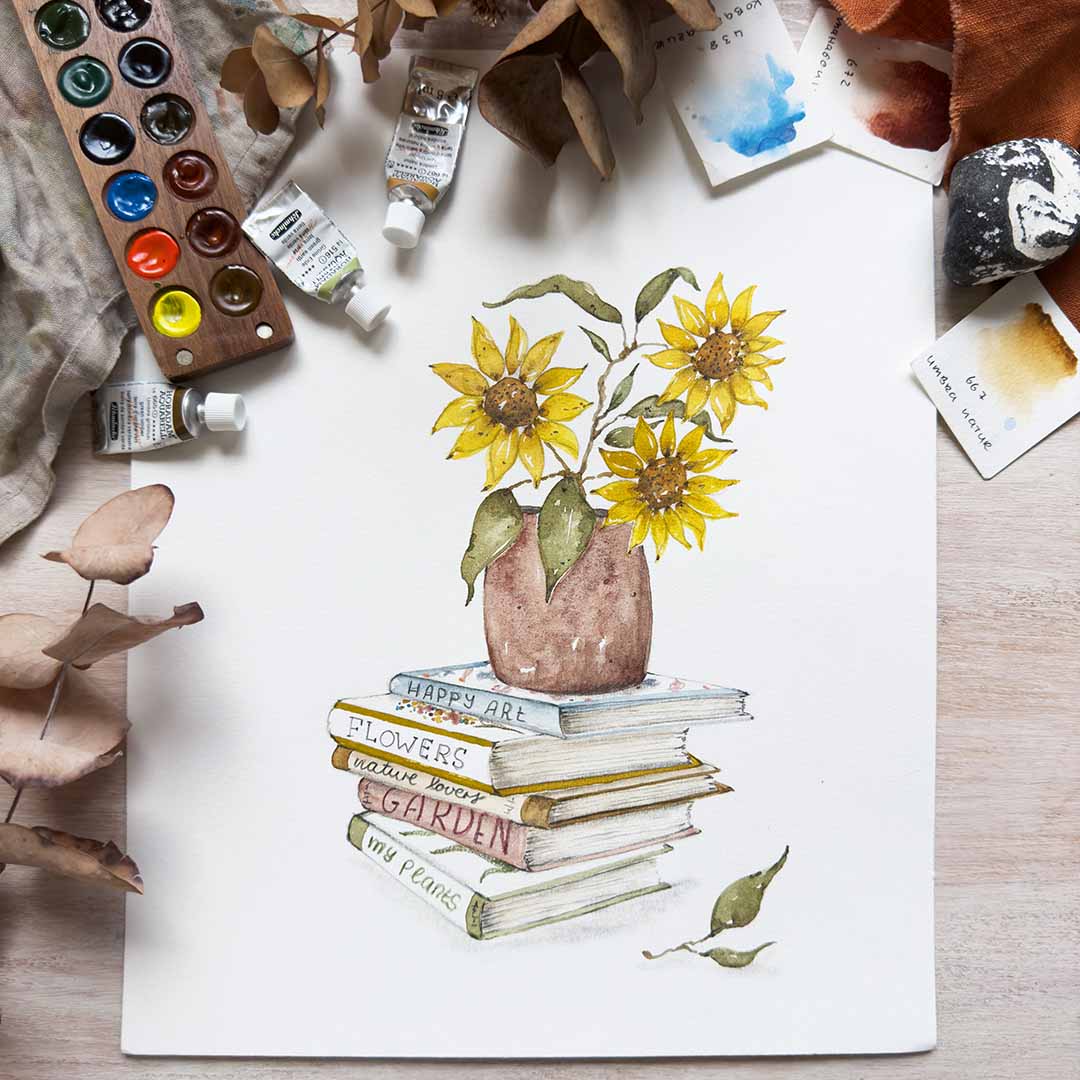 Blumen und Bücher