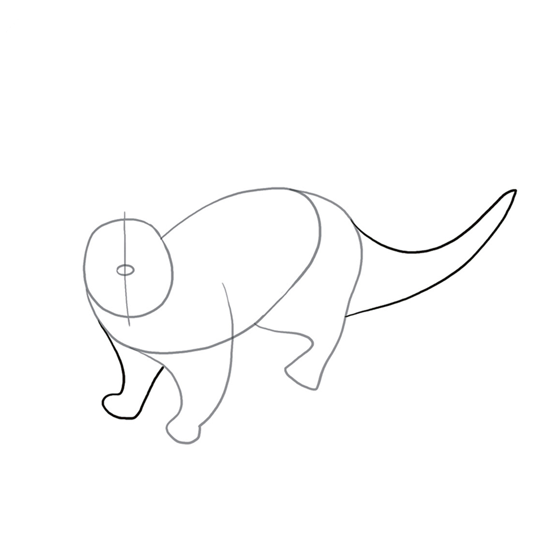 Schritt 4 Anleitung "Otter zeichnen" aus dem Buch "Die ultimative Motiv-Bibliothek – 1000 x Zeichnen" von Lise Herzog
