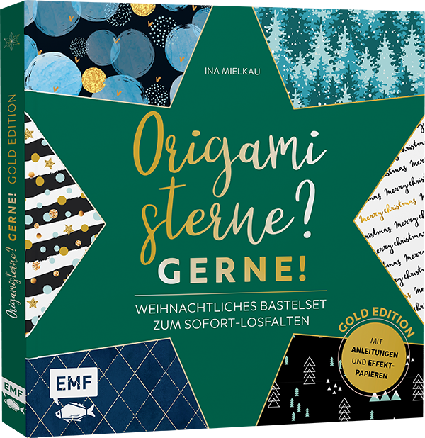 Origamisterne? Gerne! – Gold Edition – Weihnachtliches Bastelset zum Sofort-Losfalten