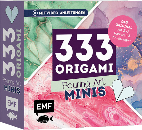 333 Origami Minis – Pouring Art – Dein dekorativer Wendeblock zum kreativen Falten & Notieren 