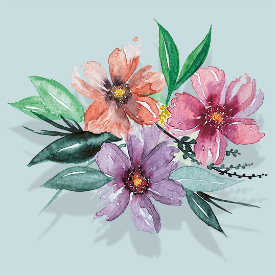 Aquarellmotiv "Blumenarrangement"