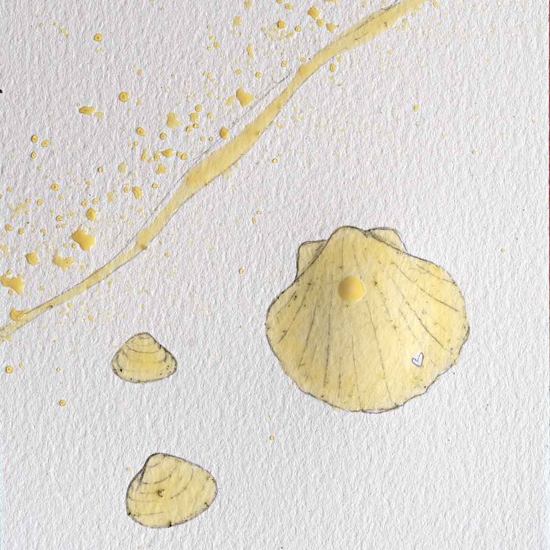 Schritt 1 DIY-Anleitung "Strand der Muscheln" aus dem Buch "Salty Watercolor – Sommer, Sonne, Meer" von Manuela Gaß