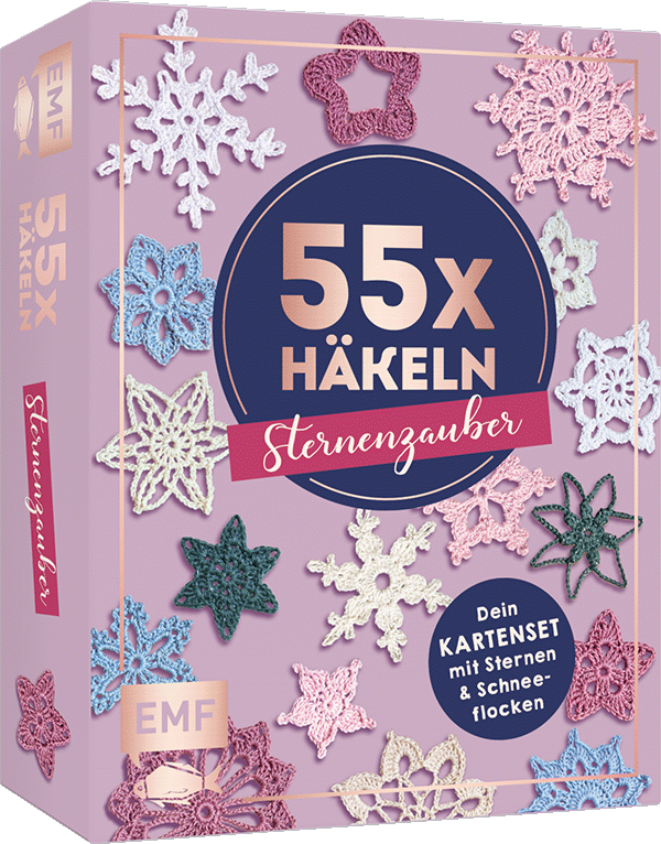 55 x häkeln – Sternenzauber: Dein Kartenset mit traumhaften Häkelsternen und Schneeflocken