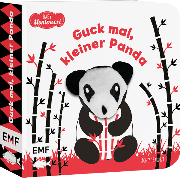 Kontrastbuch für Babys mit Fingerpuppe: Guck mal, kleiner Panda