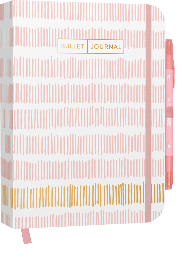 Bullet Journal "Stripes" 05 mit original Tombow TwinTone Dual-Tip Marker 61 peach pink