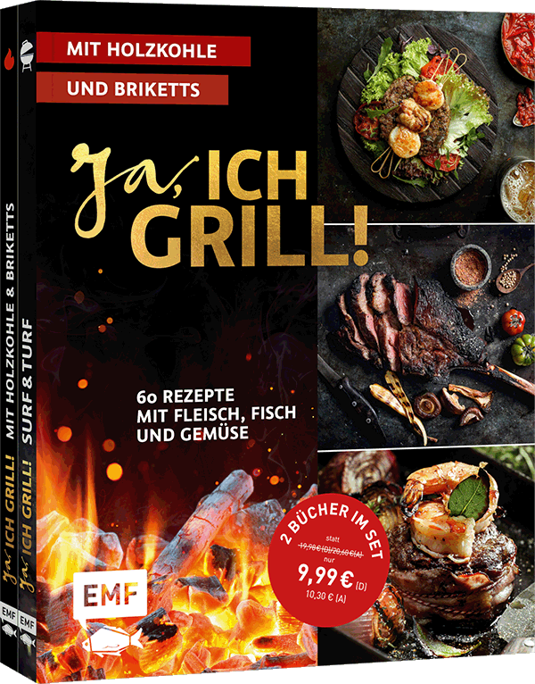Ja, ich grill! – Mit Holzkohle und Briketts: Doppelt gut – 2 Bücher im Set