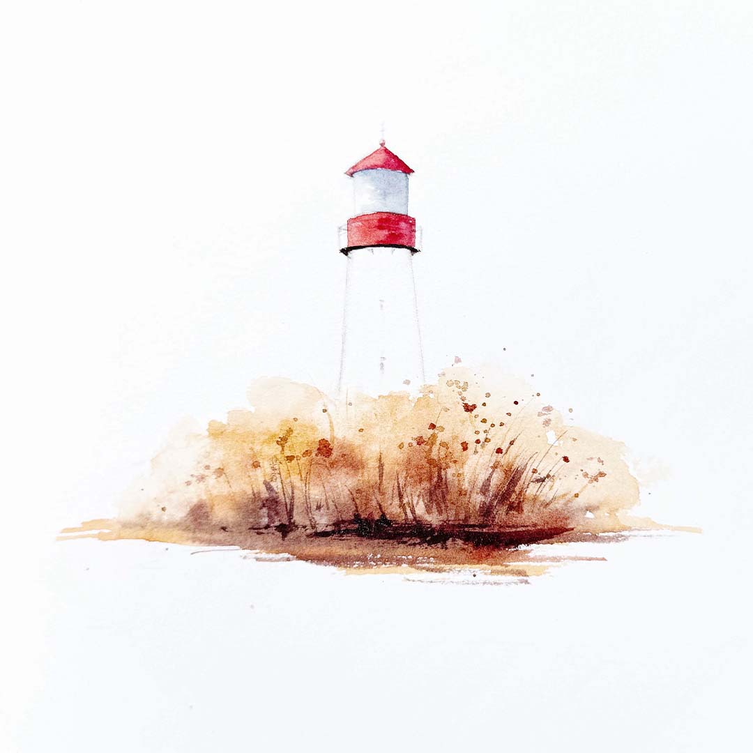 Schritt 6 Anleitung "Watercolor Leuchtturm" aus dem Buch "Watercolor Wow" von Anna Malek, auch bekannt als @milouna_art