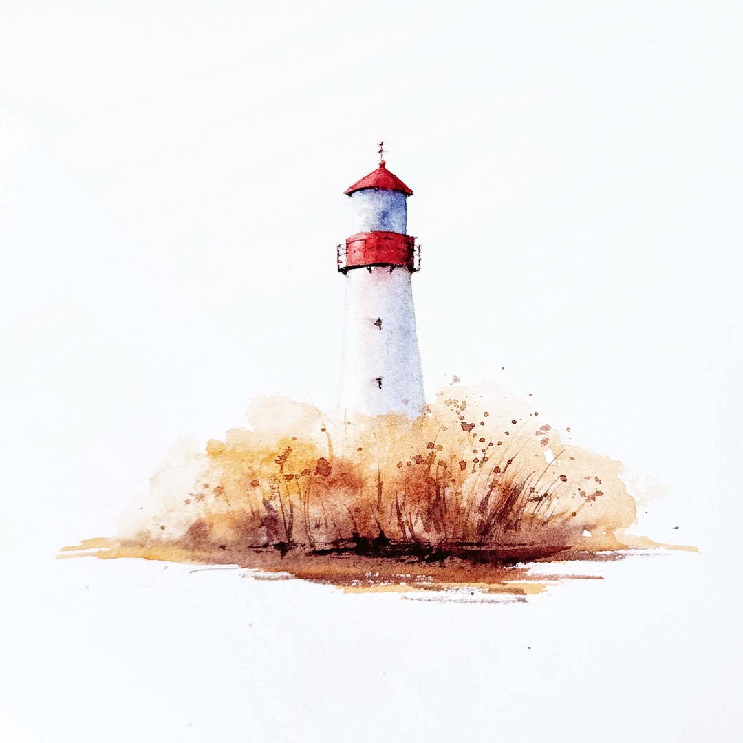Schritt 9 Anleitung "Watercolor Leuchtturm" aus dem Buch "Watercolor Wow" von Anna Malek, auch bekannt als @milouna_art