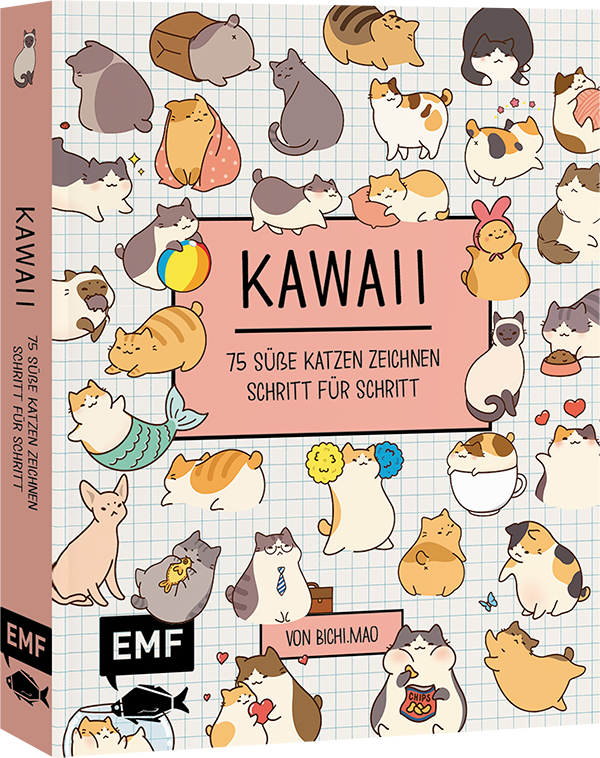 Kawaii: 75 süße Katzen zeichnen – Mit Schritt-Anleitungen