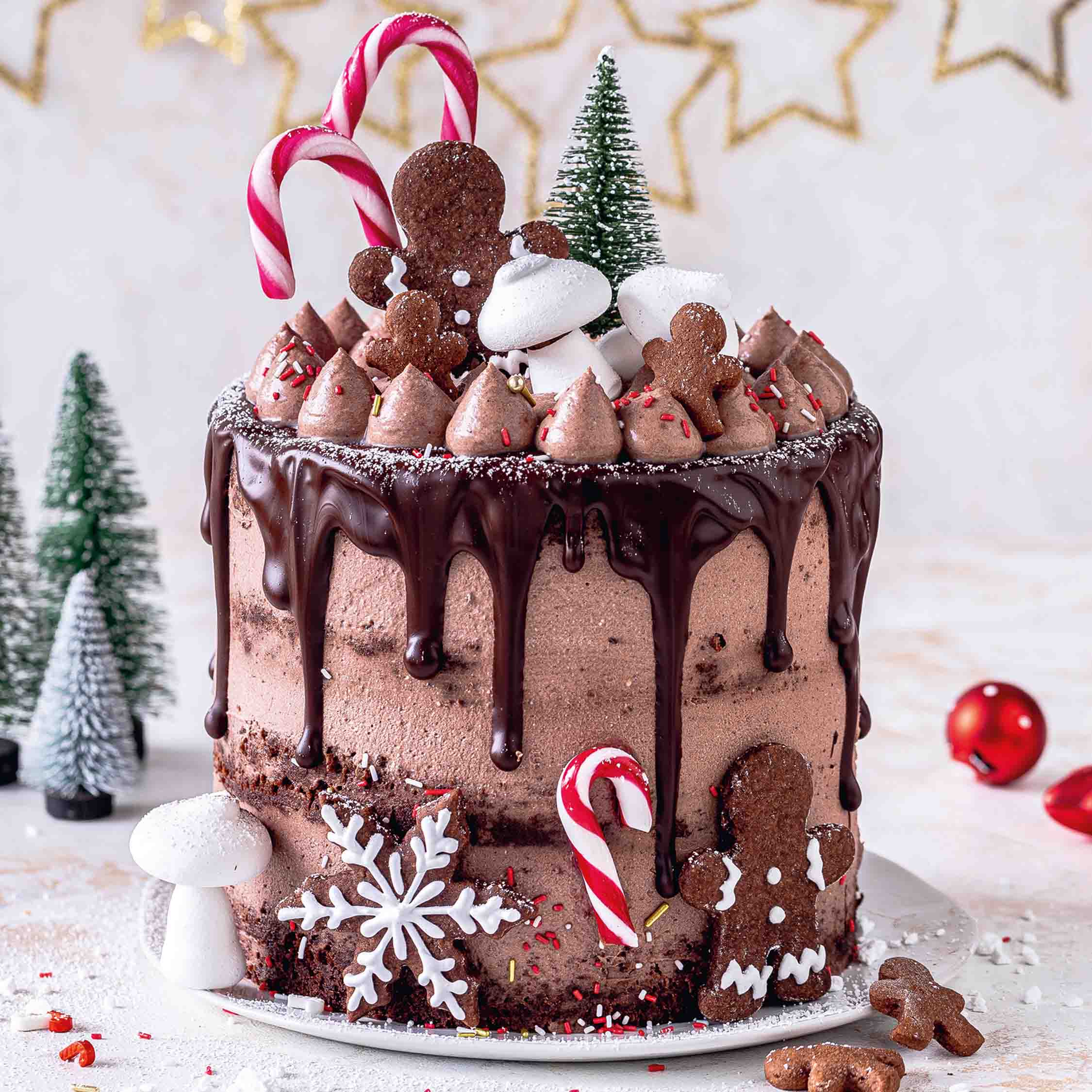 Naked Gingerbread Cake mit Glühweinkirschen