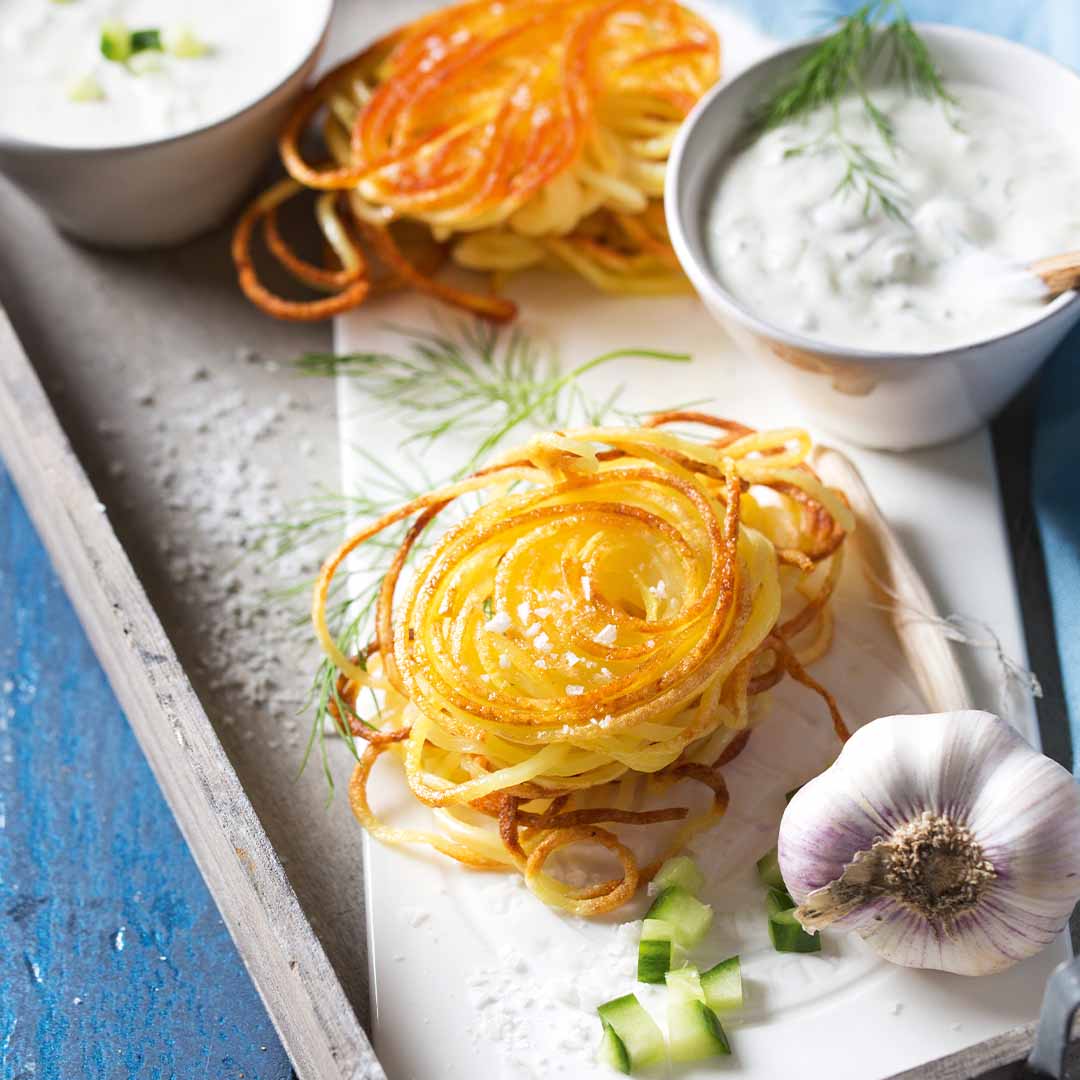 Knusprige Kartoffelnester Rezeptbild "Knusprige Kartoffelnester" aus dem Buch "Abnehmen mit dem Airfryer"