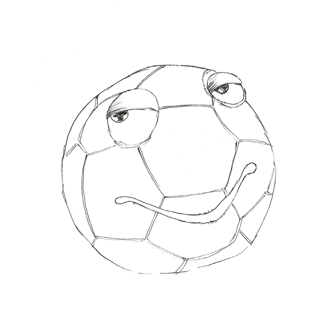 Schritt 4 Anleitung "Gechillter Fußball" aus dem Buch "Simply Draw – Mein einzigartiger Zeichen-Workshop für ausdrucksstarke Figuren" von Marvin Knabe