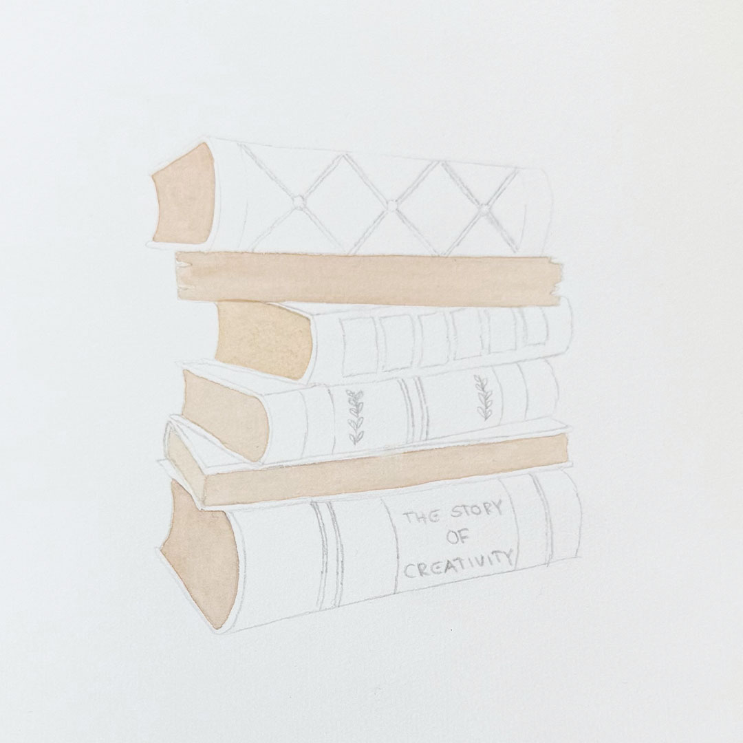Schritt 1 Anleitung "Booklover" aus dem Buch "Easy Watercolor" von Sandra Reiner
